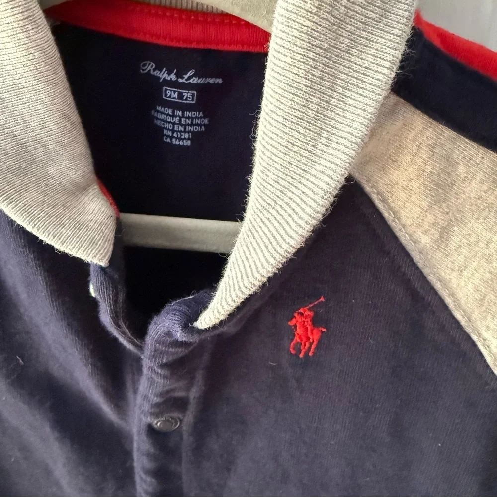 Ralph Lauren Navy Baby Footie Onesie 9m